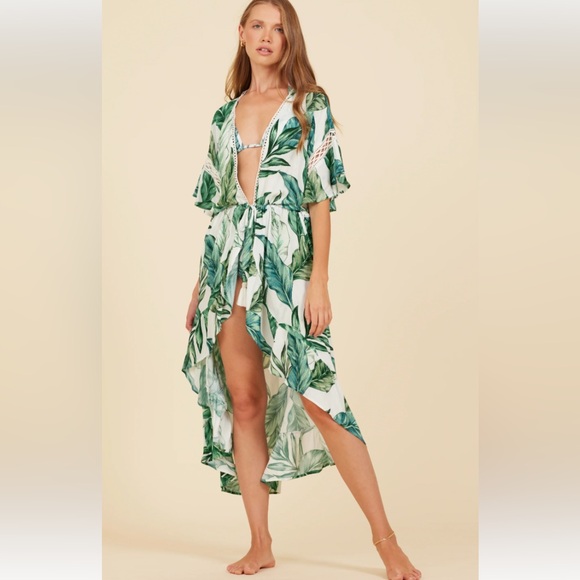 Surf Gypsy Other - Surf Gypsy Green Leaf Maxi Dress